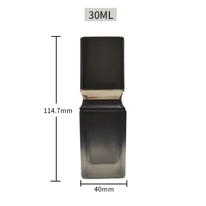 Wholesale 30ml Square Glass Isolation Cream Cosmetic Liquid Foundation Bottle Refillable Airless Pump Frosted Bottles