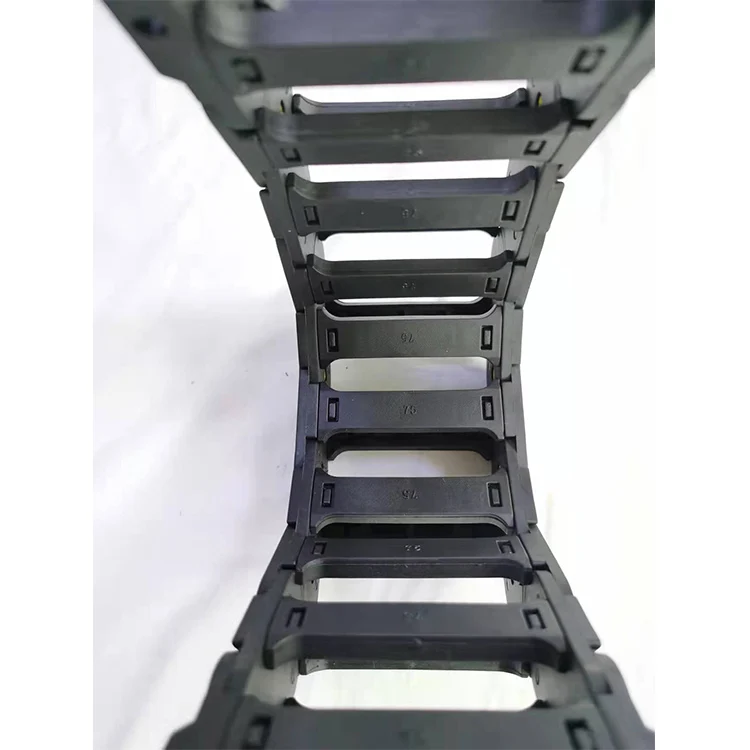 Customized Bridge type plastic openable black low noise cable chain/drag chain/cable wire carrier