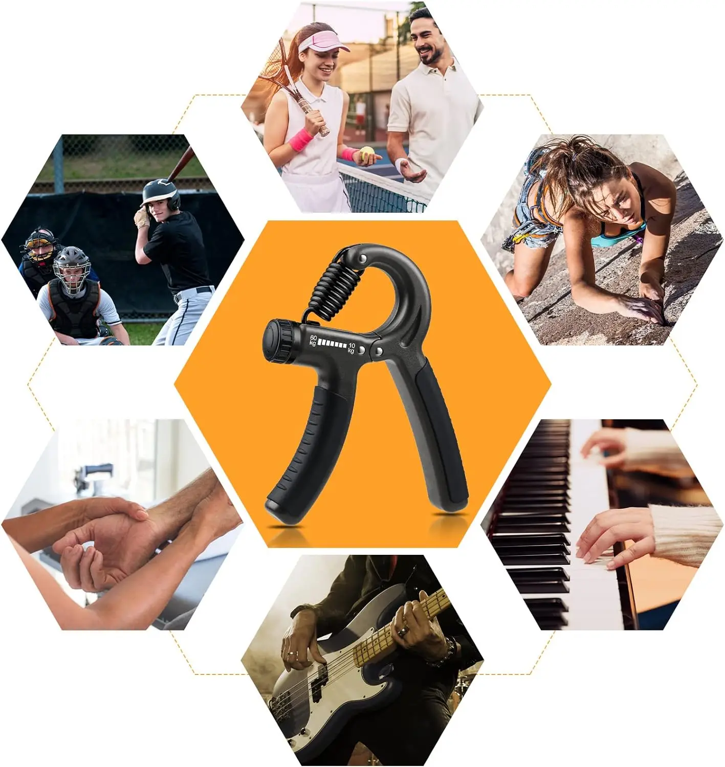 High Quality Fitness Gripper Exercise Custom LOGO Strength Hand Gripper with Thick Spring
