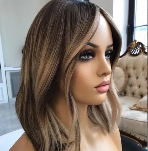 Wholesale Price 100% Human Hair Balayage Blonde Highlight European Hair Double Drawn