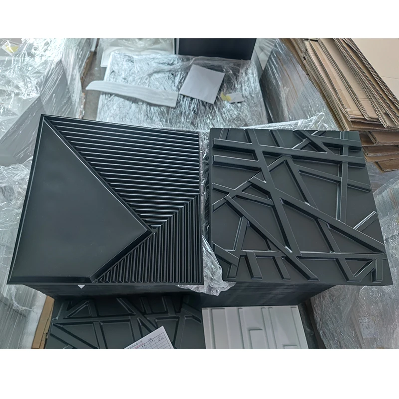 Панель 3d ПВХ настенная декоративная внешняя эффект стеновые панели клей рифленый черный 1 мм