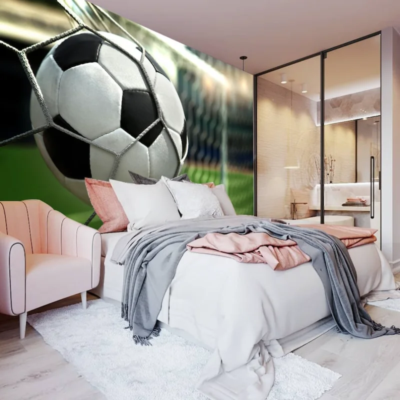 Soccer Ball Decal Wall Murals Boys Game Room Fun Sport Art Bedroom Decor Football Wallpaper Peel and Stick Self-adhesive