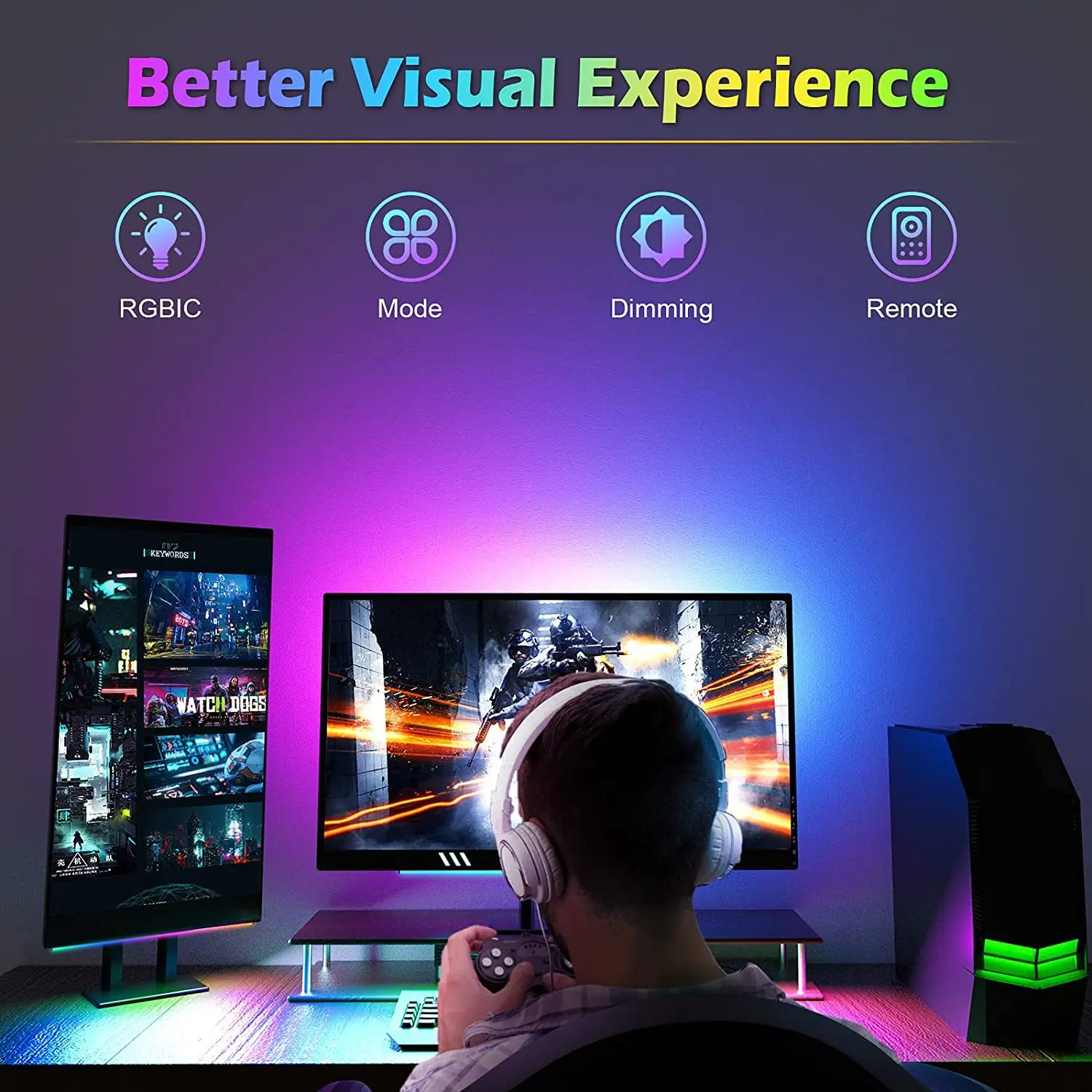 LED magical Bluetooth APP smart TV background light computer esports desktop light bar music atmosphere light