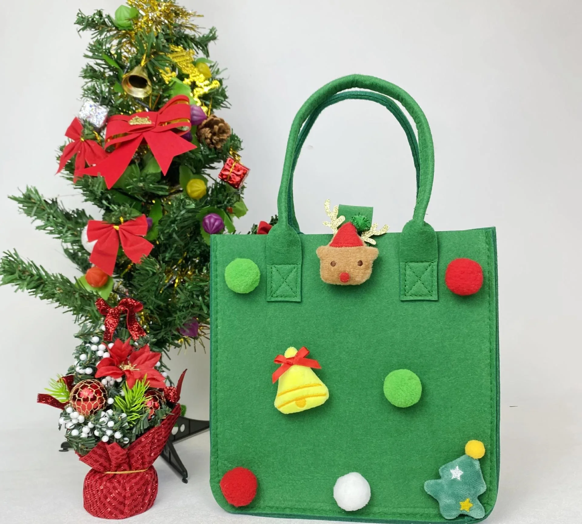 Santa Gift Packaging Accessories Christmas Stocking Bags Christmas Gift Box Christmas Drawstring Bag Merry Xmas Items New Year