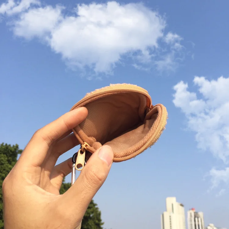 Custom Mini Kawaii Coin Pouch Cartoon Bread Keyring Keychain Plush Coin Purses