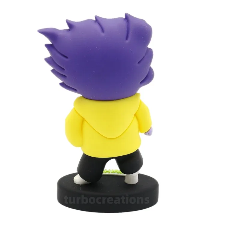 Custom Cute Dog Shape 3D PVC Mini Action Figure Model Soft Silicone Anime Figurine with Base Toys Ornaments in Box Packaging