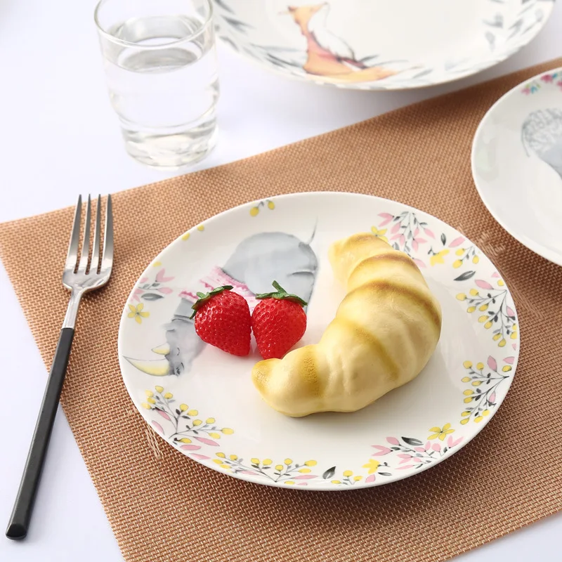8 And 10 Inches European Style Animal Design Chaozhou Ceramic Dinner Plates & Plate Christmas Ceramic