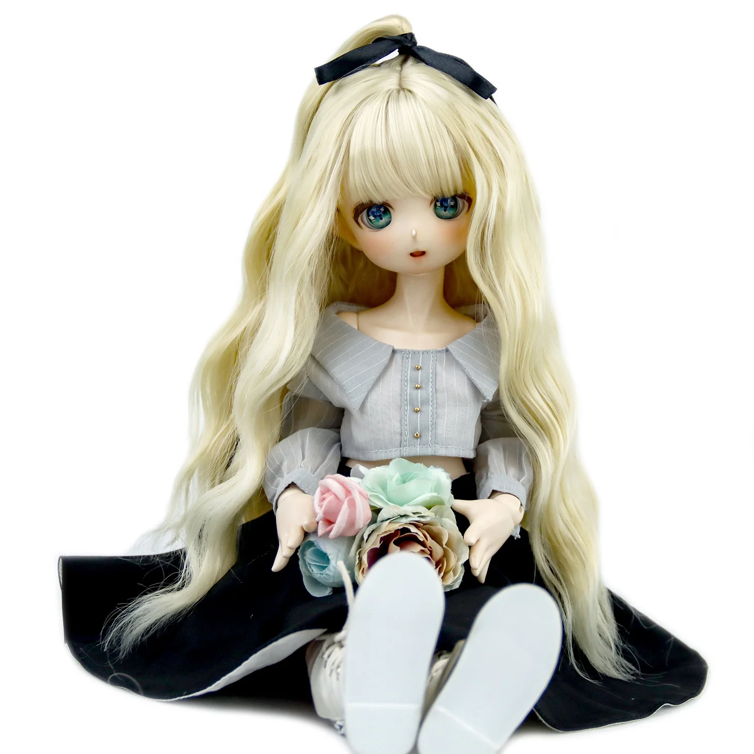 1/3 dolls hair Water wavy kinky curly doll wigs tress soft fiber synthetic doll hair accessories