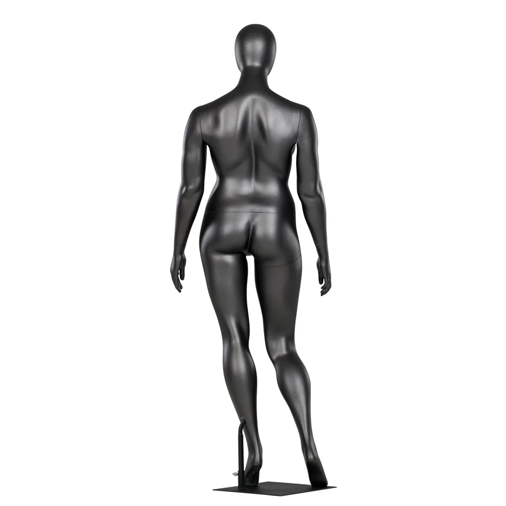 Black Color Fat Female Full Body Mannequin Plus Size Display Mannequin Standing Full Body Mannequin
