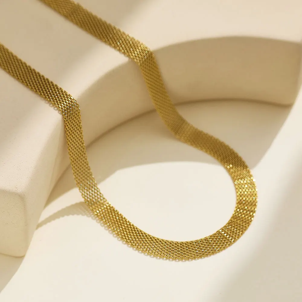 XIXI Luxury Personalized Custom Letter M 18k Gold Plated Women Stainless Steel Wide Chain Choker Fashion Jewelry Necklaces