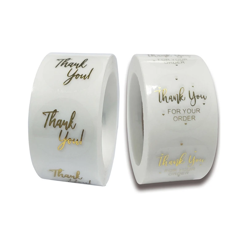 
Custom Logo Printing Waterproof Clear Gold Foil Stickers Roll Transparent Label 