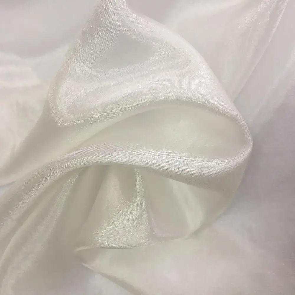 Hot Selling 100% Silk Paj Organic Silk Pongee Fabric Veil in Natural White Color for Scarf Decoration