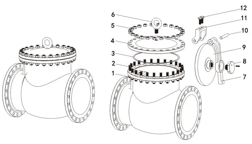 CQATMT Horizontal Foot Check Valve Horizontal Check Valve Check Valve Prevent Water Backflow
