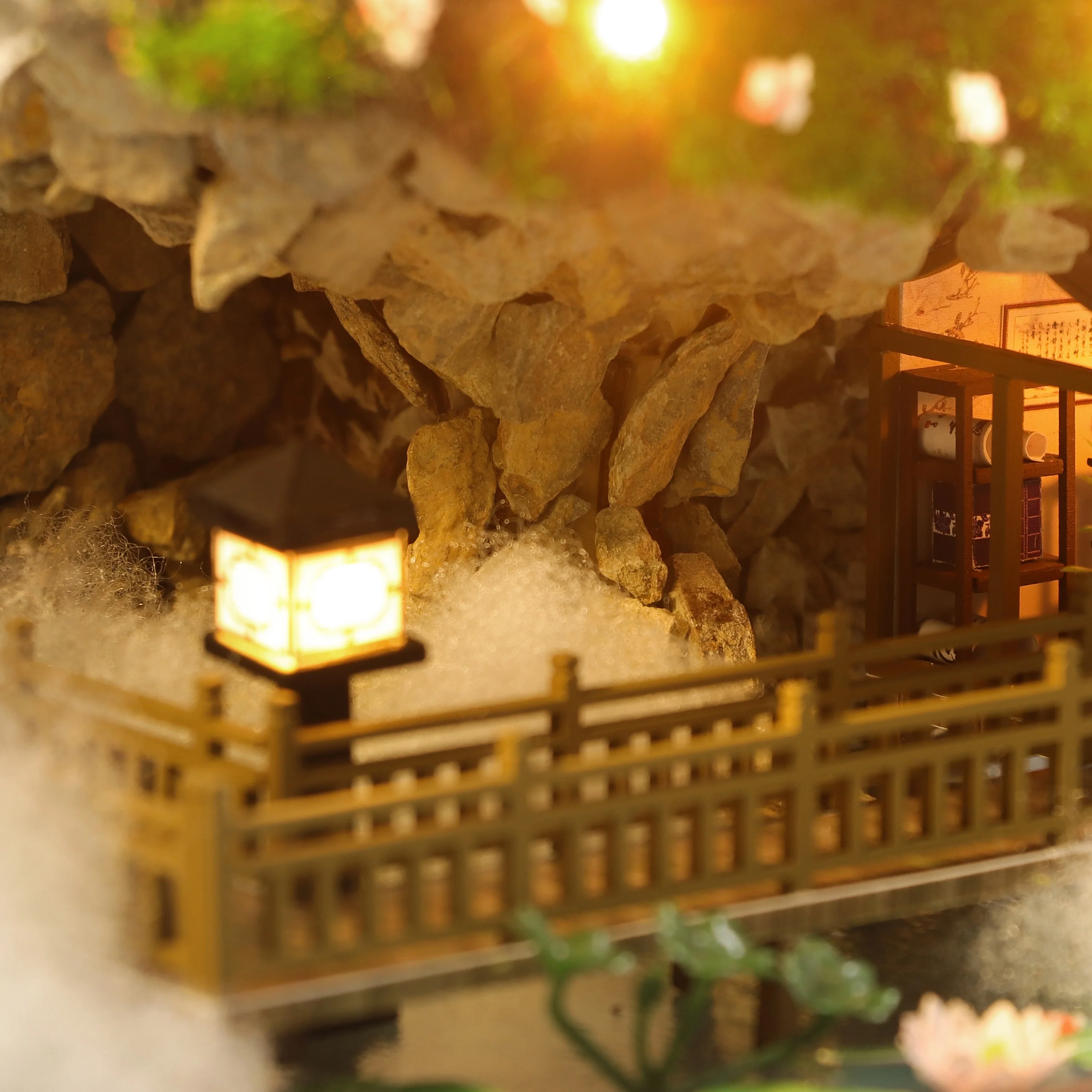 Hongda PC2203 Chinese Style 3D Wooden Diy Miniature Dollhouse  diy dollhouse kit with Lights Unisex
