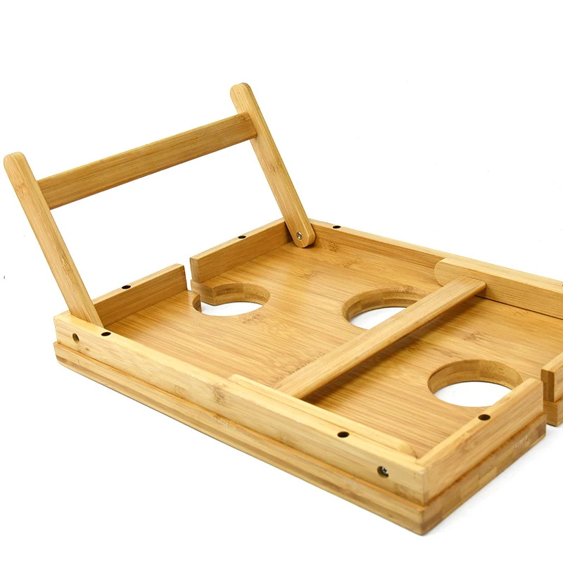 Bamboo Event Table Low Simple Setup Short Picnic Tables Compact Mini Wood Folding Wine and Champagne Holder for 2 Person