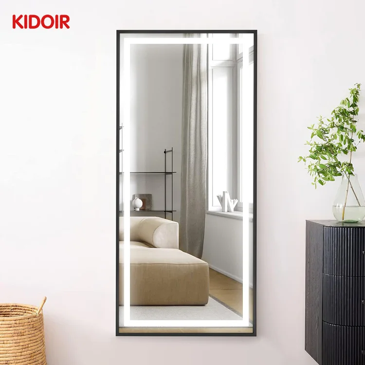 Frame 150cm Rectangle Wall Mounted Long Beauty Hair Salon Barber Station Smart Full Length Body Mirrors With Led Light