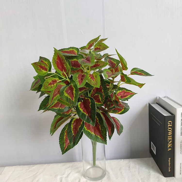Leaf Faux Plant Wholesale Red Perilla Artificial Branch