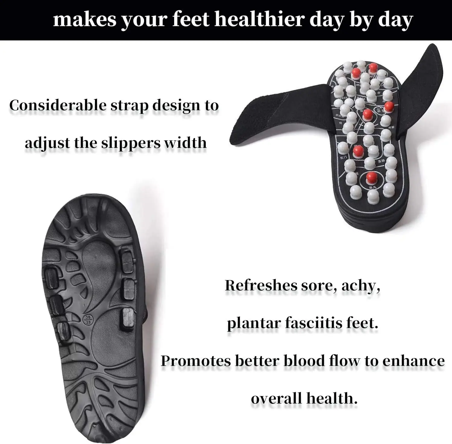 Health Care Acupuncture Magnetic Slippers Women Men Health Soles Foot Massage Shoes Acupoint Massage Slippers
