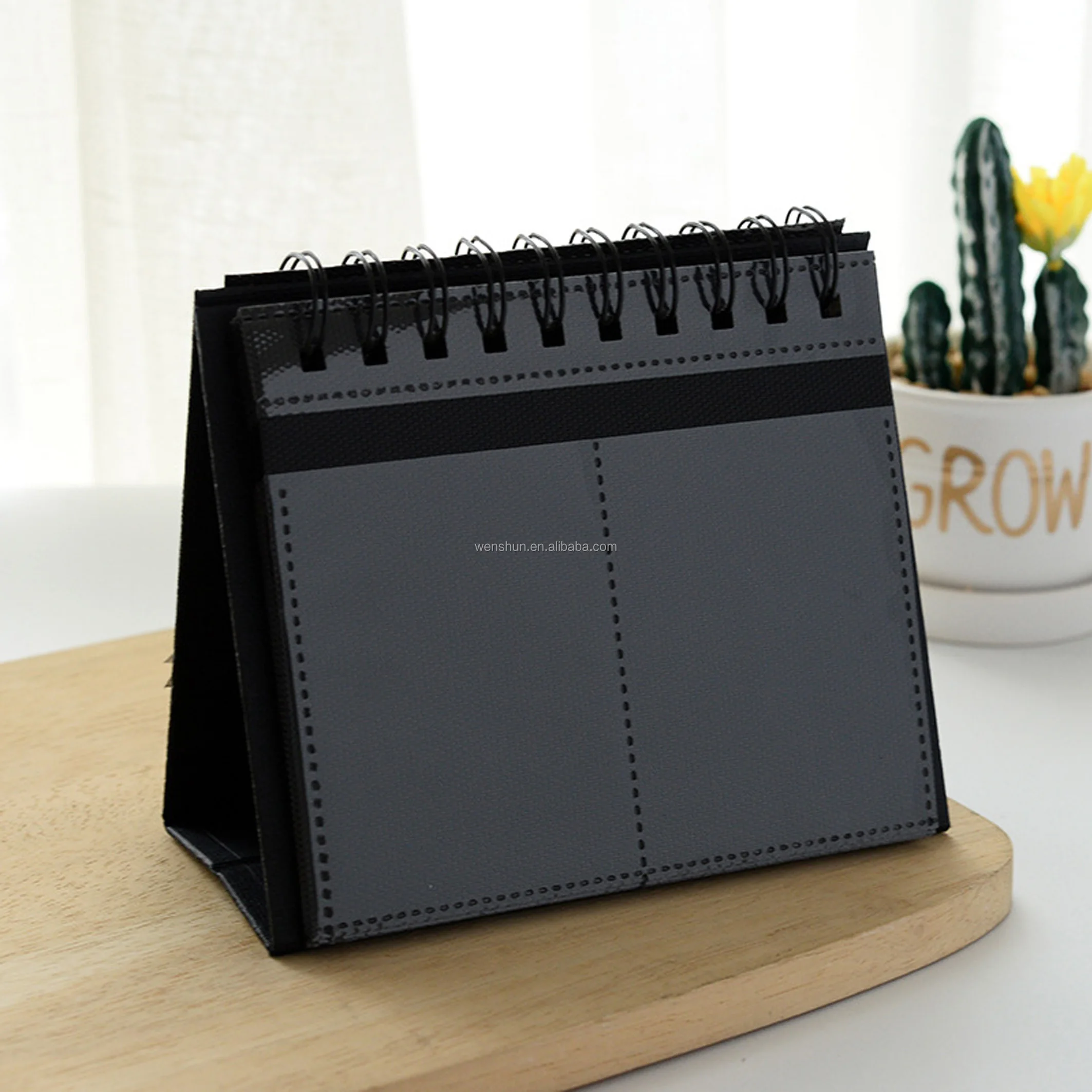 Desktop Photocard Binder Display Mini Photos Album Desk Calendar Standing with Pockets for Photos