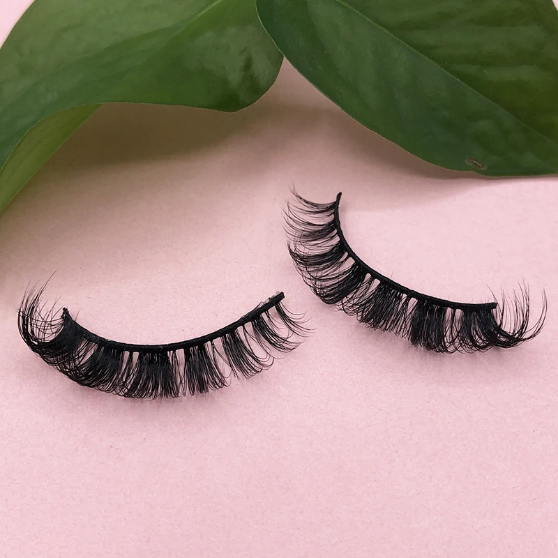 vegan synthetic hair full strip eyelash d curl russian D Curl lashes fluffy natural with private label eyelashes box packaging