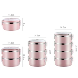 1/2/3 Layer Bento Box Cute Lunch Box  Stainless Steel Thermos LunchBox