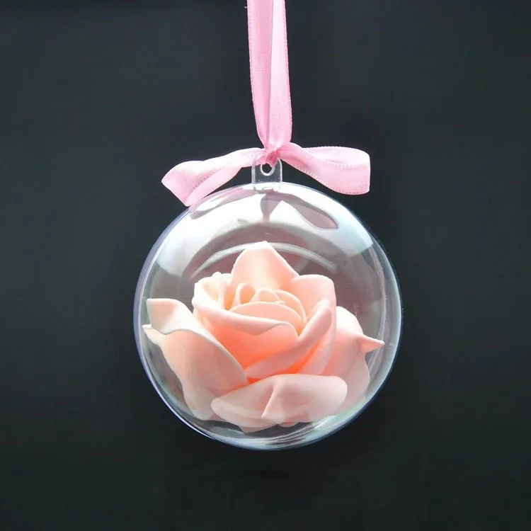 Открытые подвесные прозрачные рождественские украшения, пластиковый шар 4 см-40 см