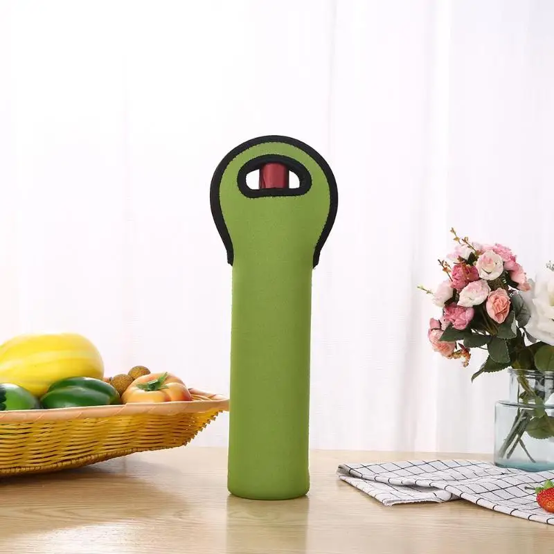 OEM 37*12CM Neoprene Wine Bottles Cooler Neoprene Black Wine-bottle Bag Protective Sleeve Covers