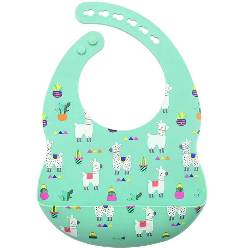 Custom New Printed Pattern Eco-friendly Waterproof Silicon baberos de silicona para bebes Silicone Baby Bibs