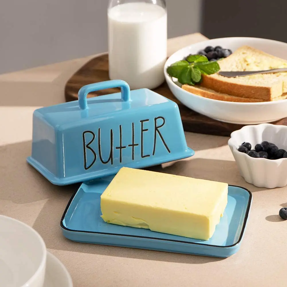 Best Sale Rectangular Sealed Jar Butter Box Ceramic Butter Dish