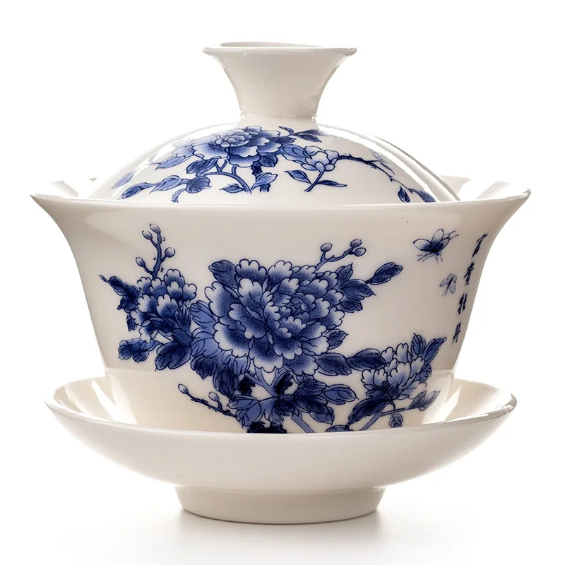 Керамическая керамика Gaiwan в китайском стиле с различными узорами набор из 6 чашек 110-120 мл
