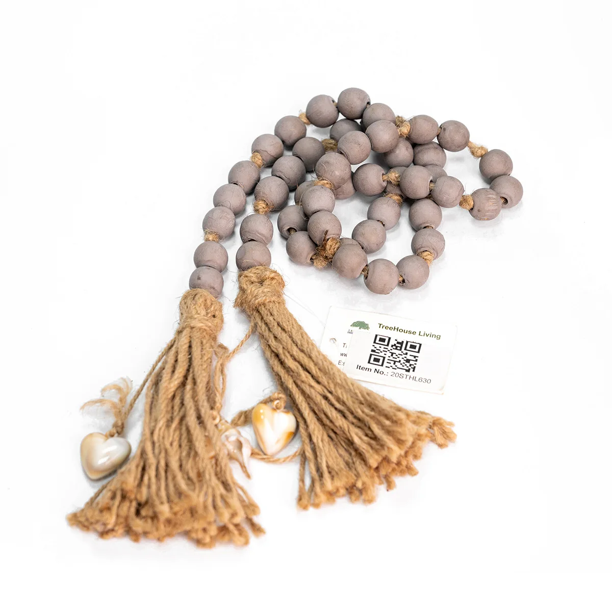 Made In China Natural Prayer Wooden Beads Wood Bead Garland With Tassels Wall Hanging
