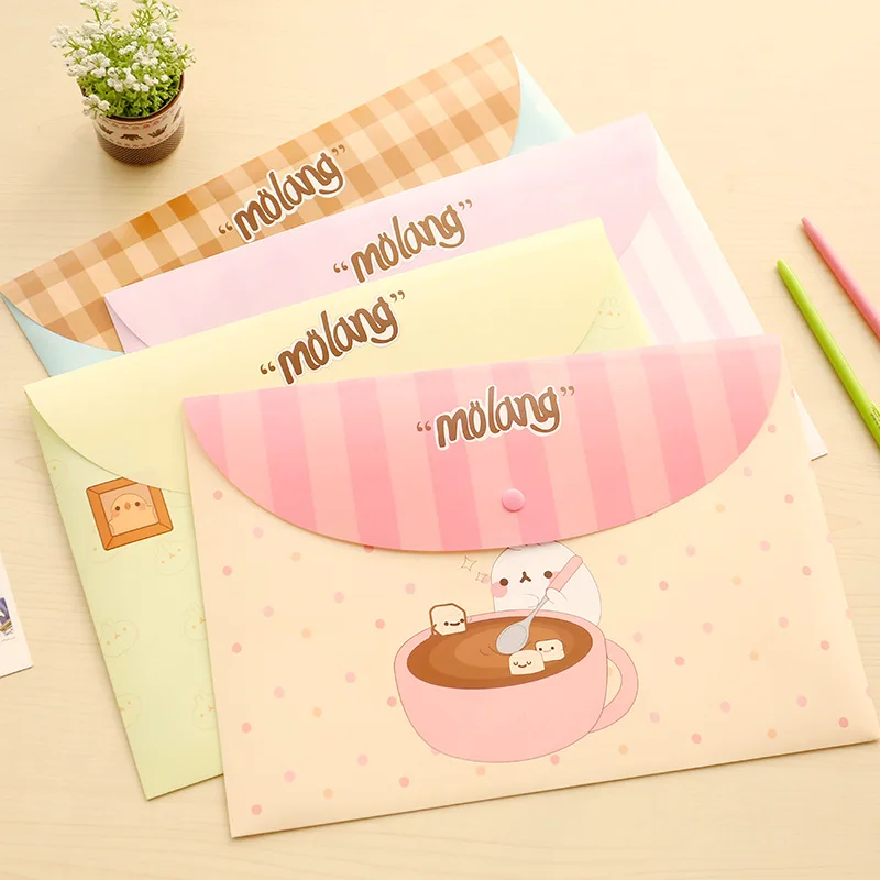 A4 Size cute style cartoon examination paper file portfolio document folder pvc storage bag