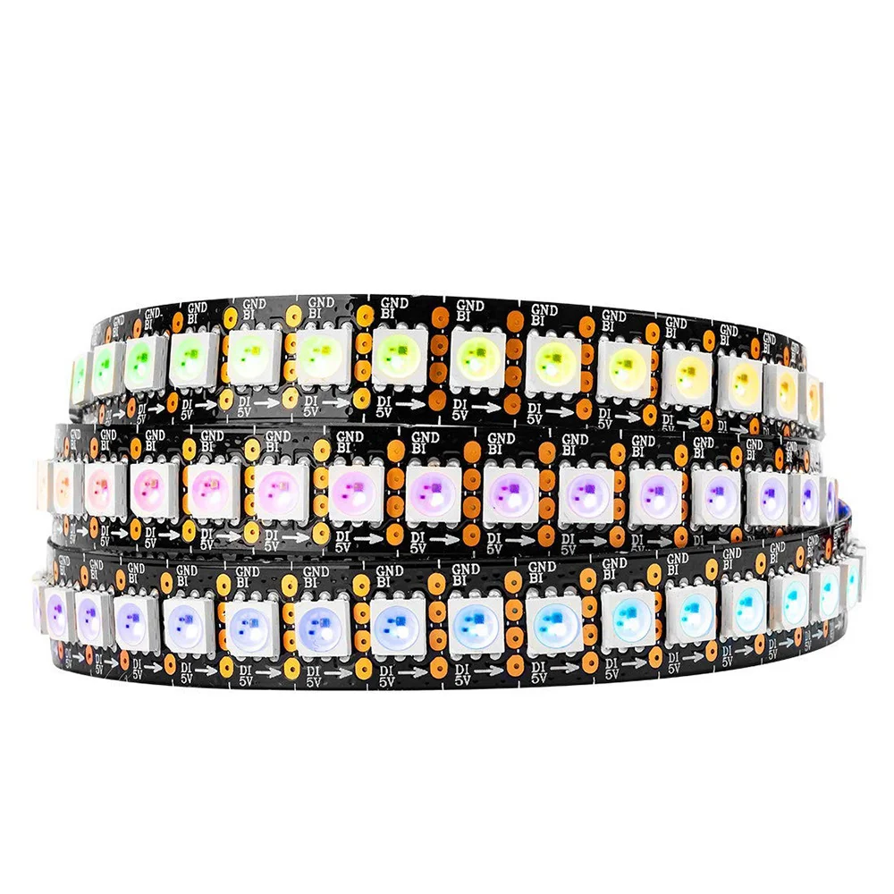 Black PCB IP20 WS2813 5V 144LEDs/M Individually Addressable Dream Color RGB LED Strip Light Programmable
