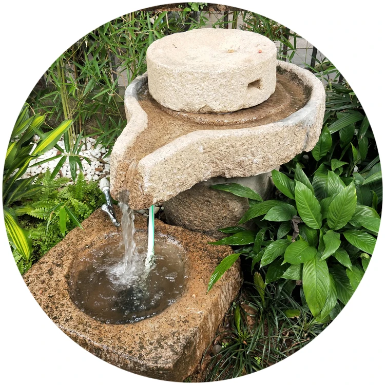 Natural Old Granite Grist Mill Millstone - UK Water Fountains Features For Sale Garden Outdoor Decoration