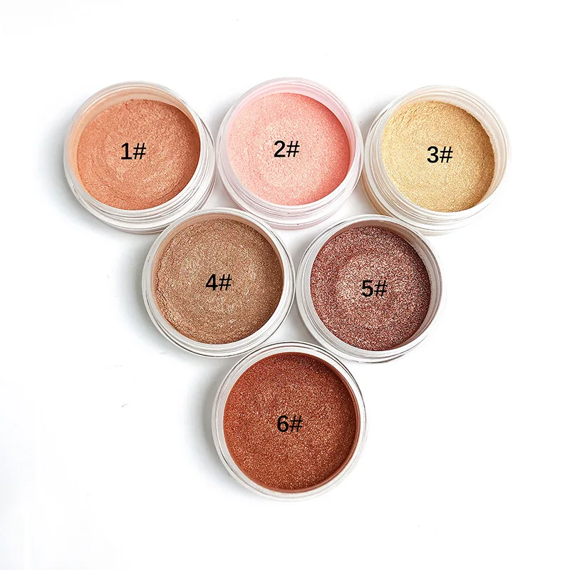 Vegan face makeup setting loose powder high pigmented makeup gold bronze highlighter powder