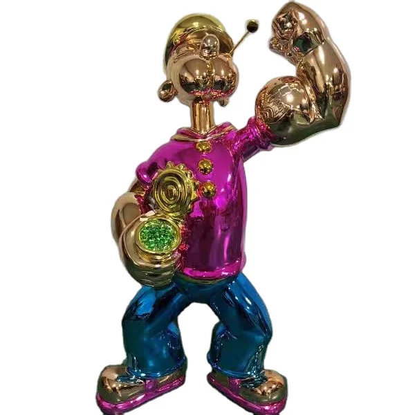 Wholesale Life Size Resin Toy Popeye Pop Art Sculpture Fiberglass Popeye Sailor Statue For Living Room Decor