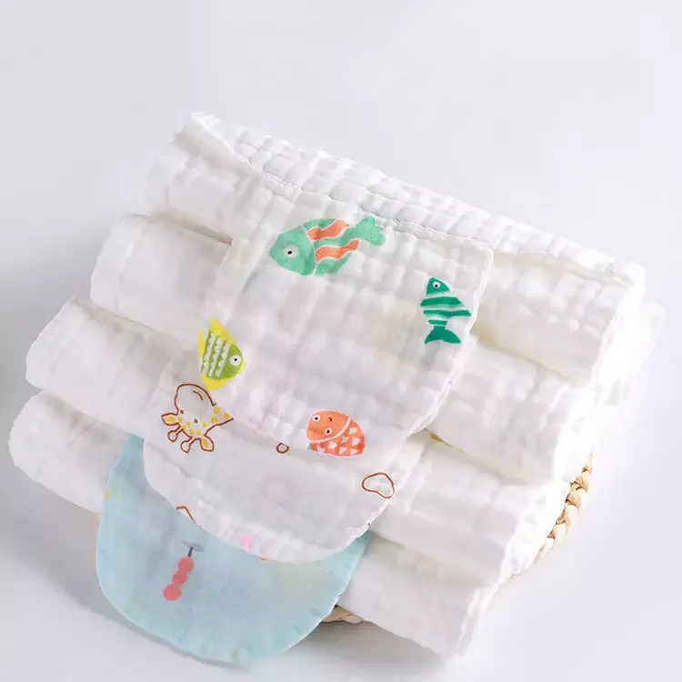 Ananbaby Custom Logo Absorbent Quickly Breathable Soft Muslin Cotton Baby Sweat Towel Newborn