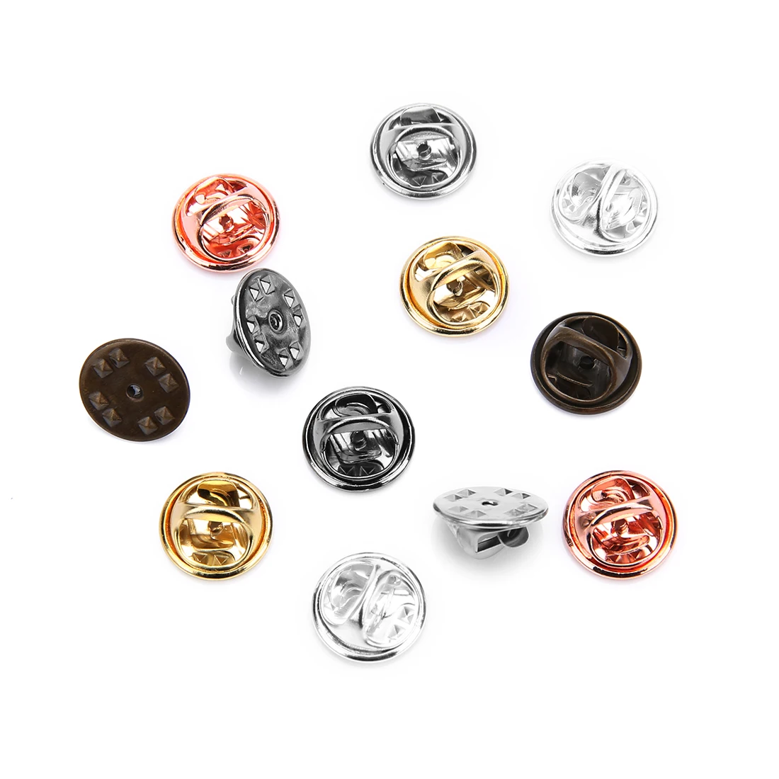 100pcs Copper Spur Pin Micro Chapter Accessories Round Head Cap Pins Butterfly Cap For Jewelry Making