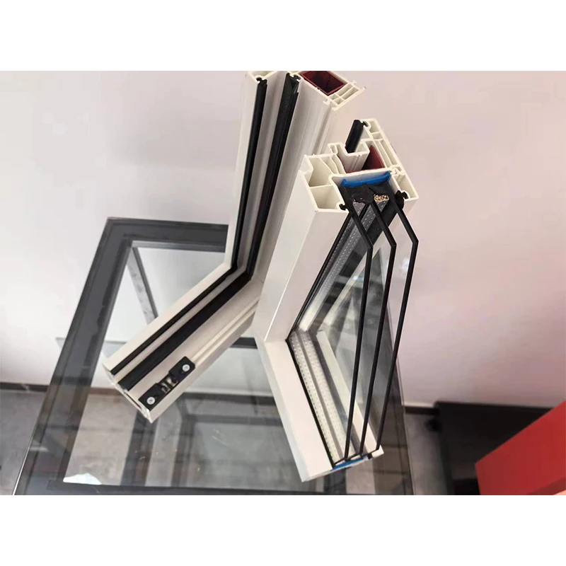 Unbreakable Double Glass Casement Window PVC Replacement Slide Storm Design Grille Windows for Houses and Hotels