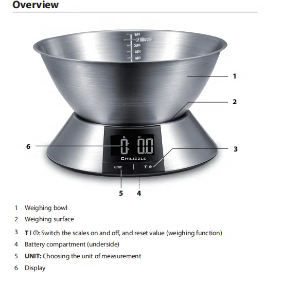 Custom balance de cuisine 5kgs detachable stainless steel multifunction food measuring digital kitchen scale with bowl