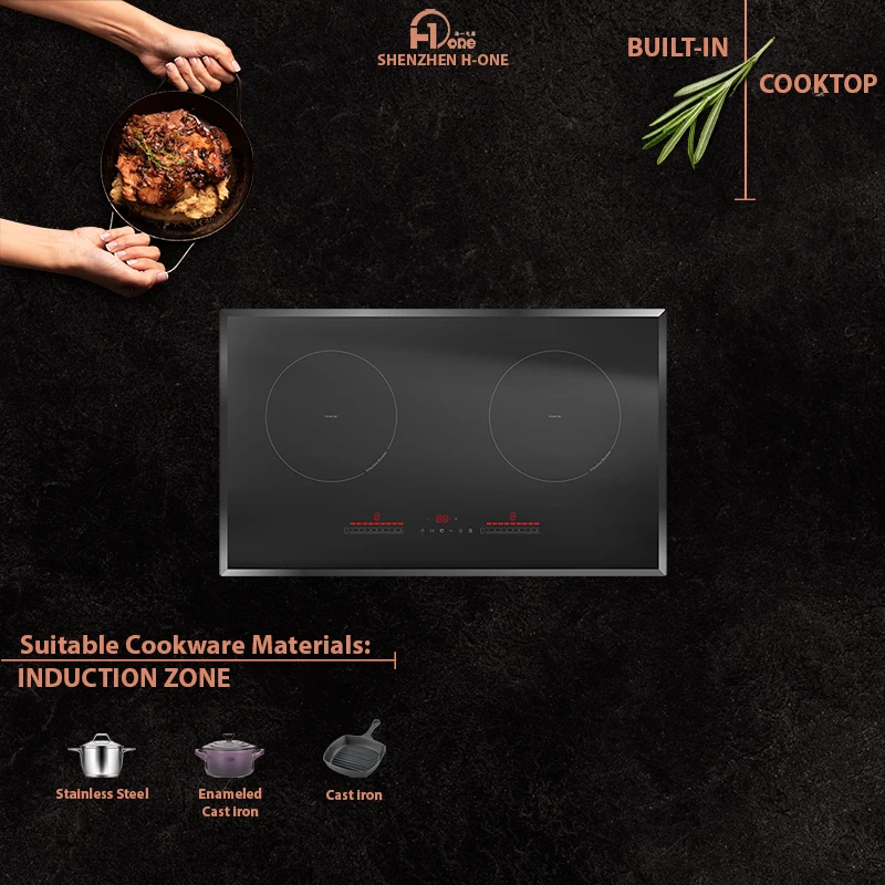 China Factory Sensor Touch Control Half Bridge Inverter Bep Tu Two Burners Built in OEM Induction Cooker Hob