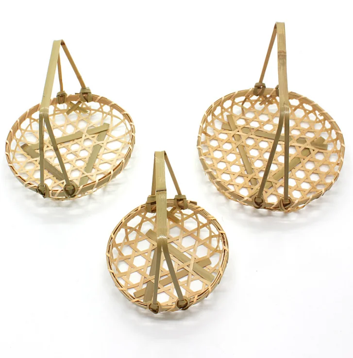 New style and light round bamboo weaving basket steamer basket