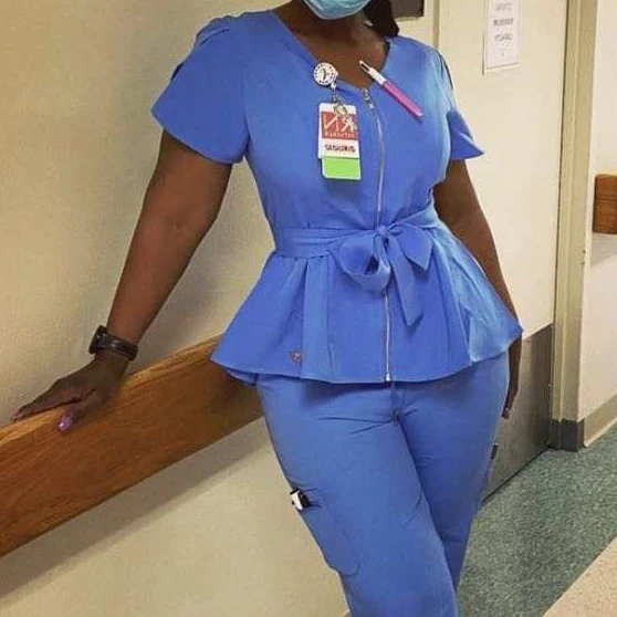 High quality Medical Nurse Hospital plus size scrubs uniforms sets joggers nursing scrubs stretch nurse uniform