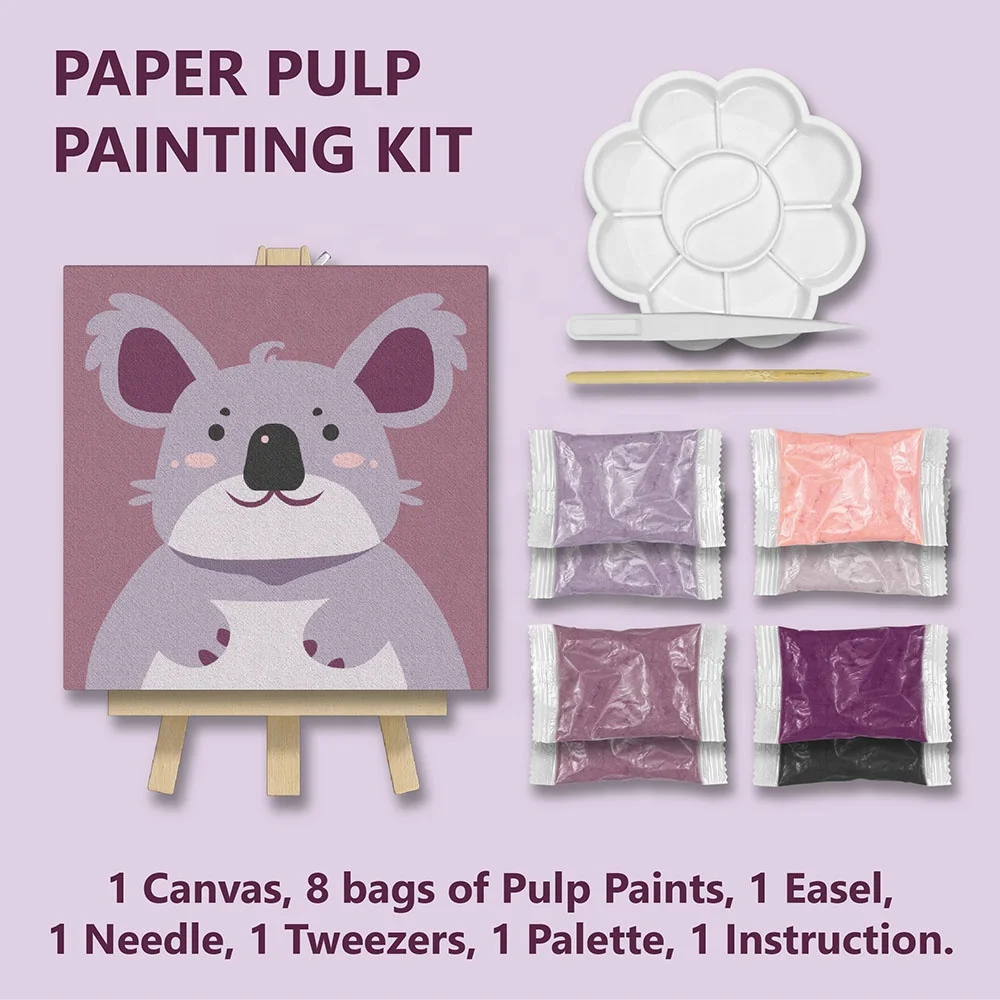 3D Cute Cartoon Koala Pulp Painting Environmental Friendly Paper Pulp Kids Gift & Decoration