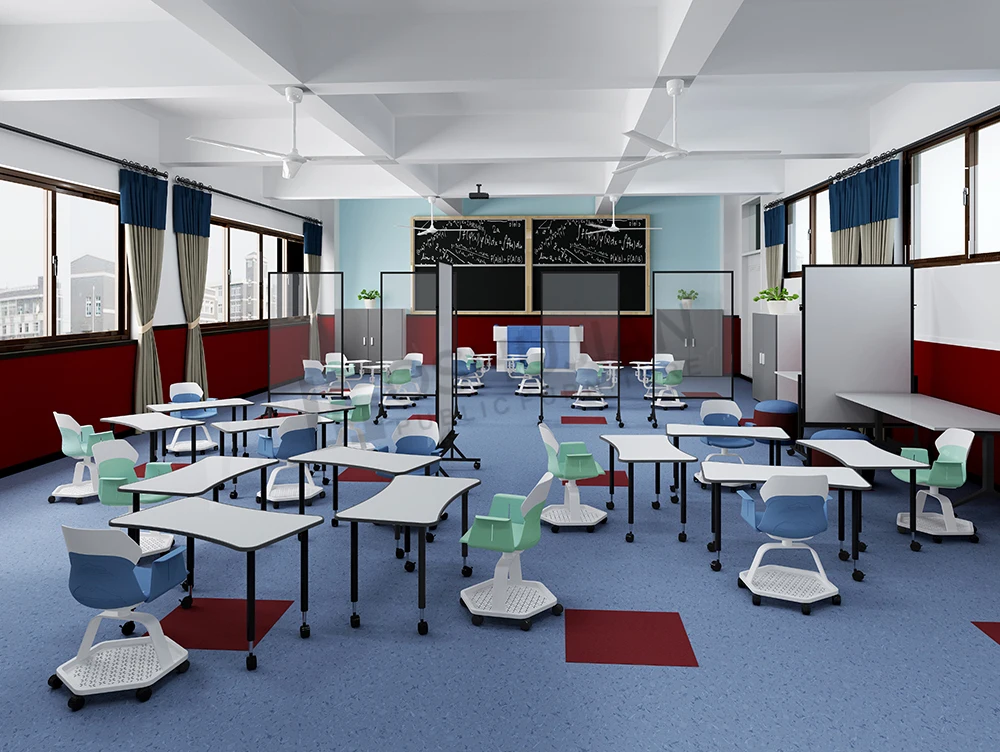 New design simple color blue green white modern plastic training office school lecture hall classroom writing padding chair