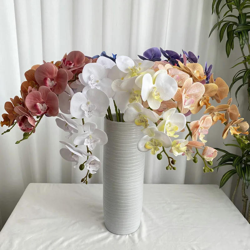 Wholesale Artificial simulation Of Multi Headed Butterfly Orchid Flower Arrangement Hotel Home Garden Wedding Decoration