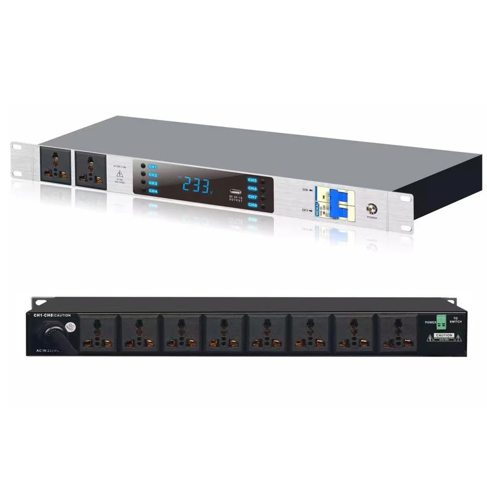 MiCWL S10 10 Output Rack Mount Power Sequence Controller 30A 8000W Conditioner Surge Protector Power Supply Regulator Air Switch