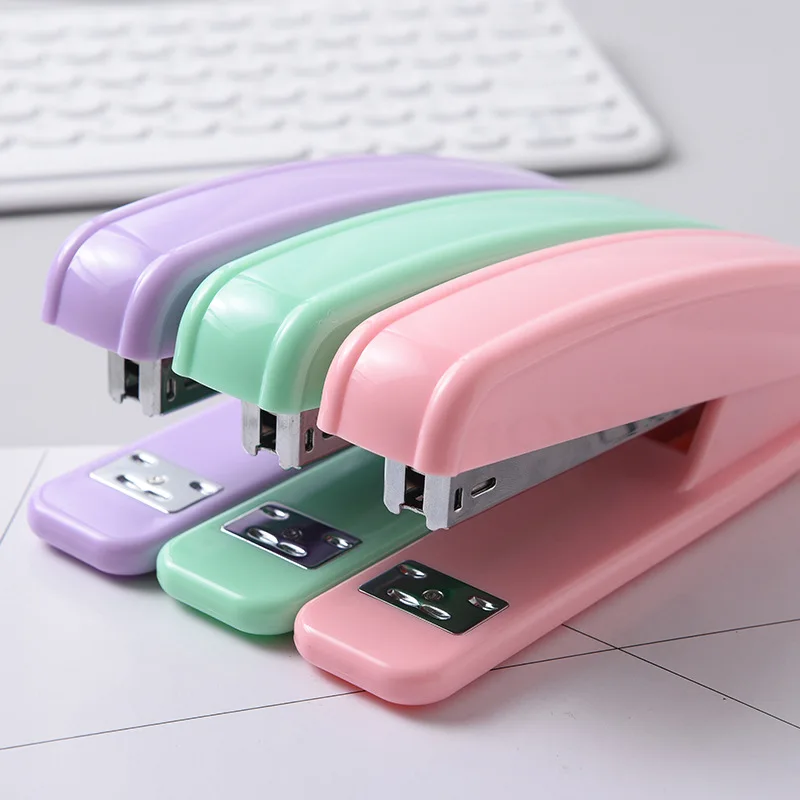 Macarone color fashion plastic and metal stapler for office convenient to use