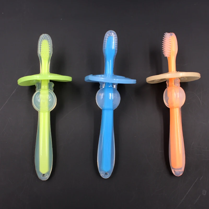 Capable Manufacturer Transparent Blue Handle Baby Silicone