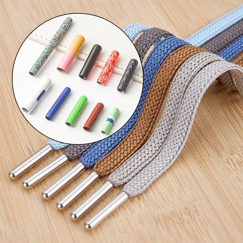 Custom Hoodie Drawstring Metal Aglets Stainless Steel Metal Aglet Metal Aglet Shoelace Tips for Garment Shoe Lace